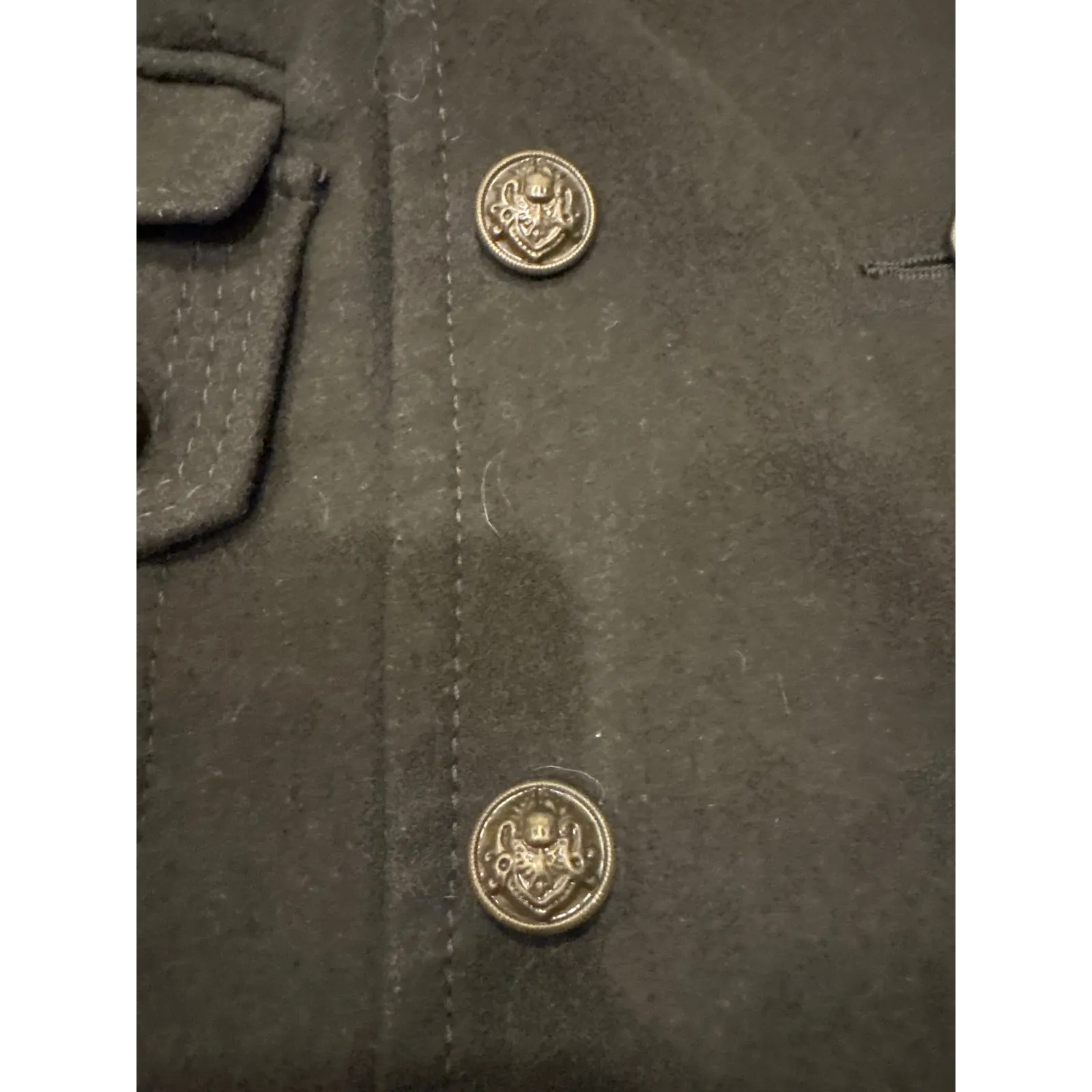 Worthington Vintage Wool Blend Military Style Double Breasted Button Coat M - Image 10
