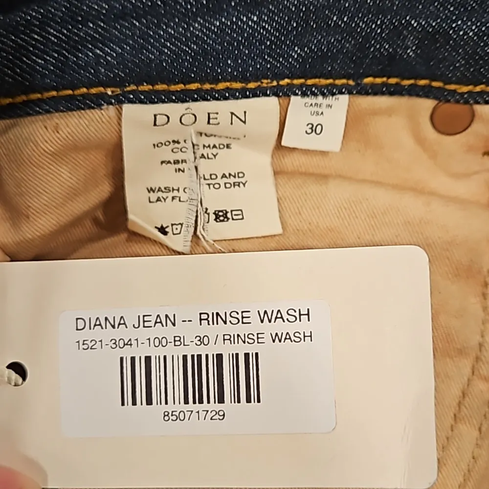 💕DOEN💕 Diana Jean ~ High Waisted Button Fly Jeans Rinse Wash Dark Blue 30 NWT - Image 16
