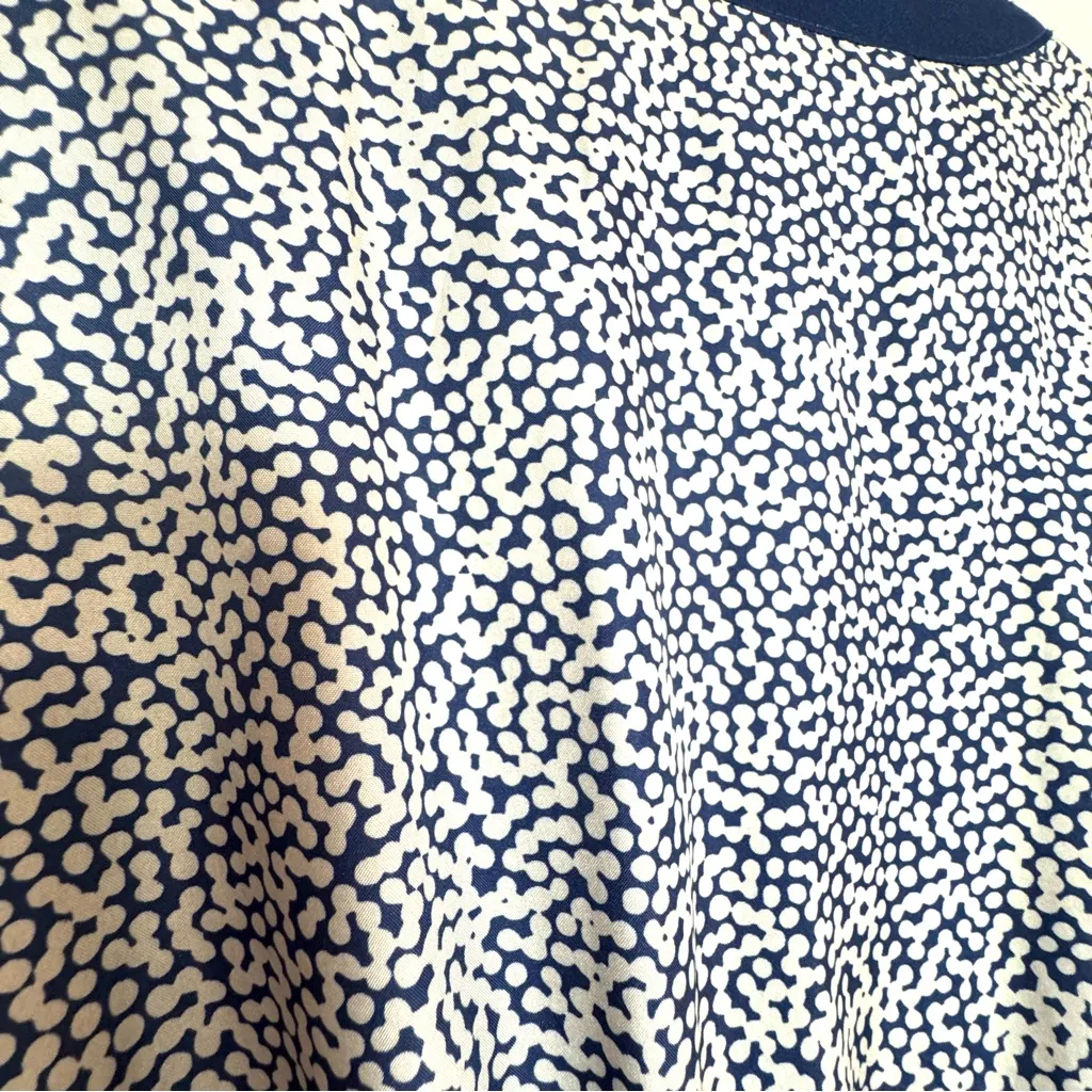 Vintage Hal Hardin Long Sleeve Navy & White Pleated Dress W/ Belt & Gold Buttons Blue Size 14 - Image 14