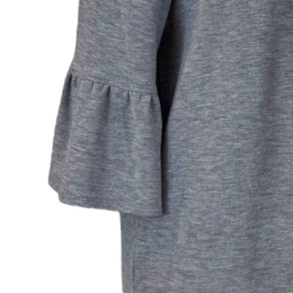 Adrianna Papell Top Ruffle 3/4 Sleeves Soft Knit Hi Low Hem Gray Women’s Size M - Image 9