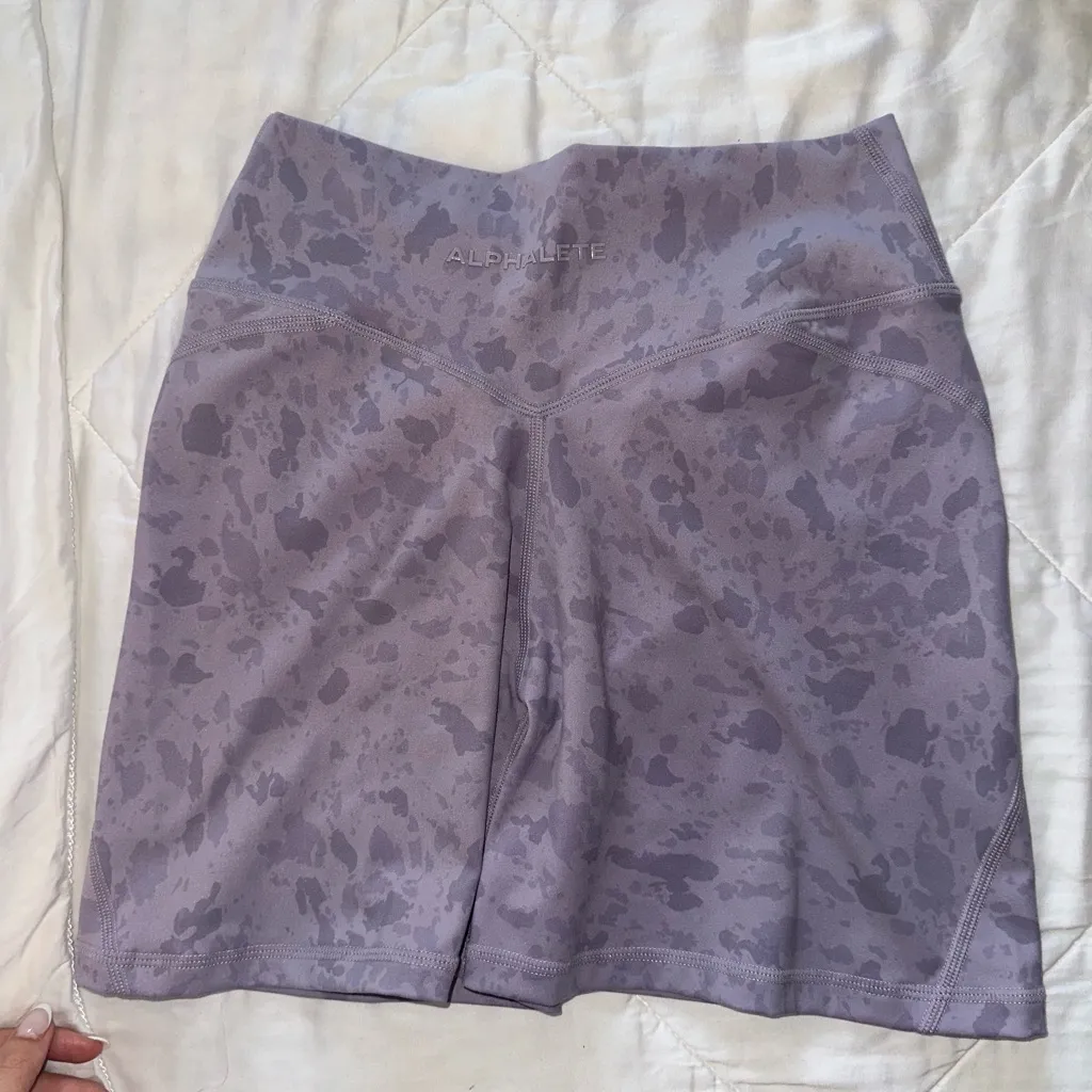 Purple crossover Patterned workout alphalete Athletic Shorts - Image 2
