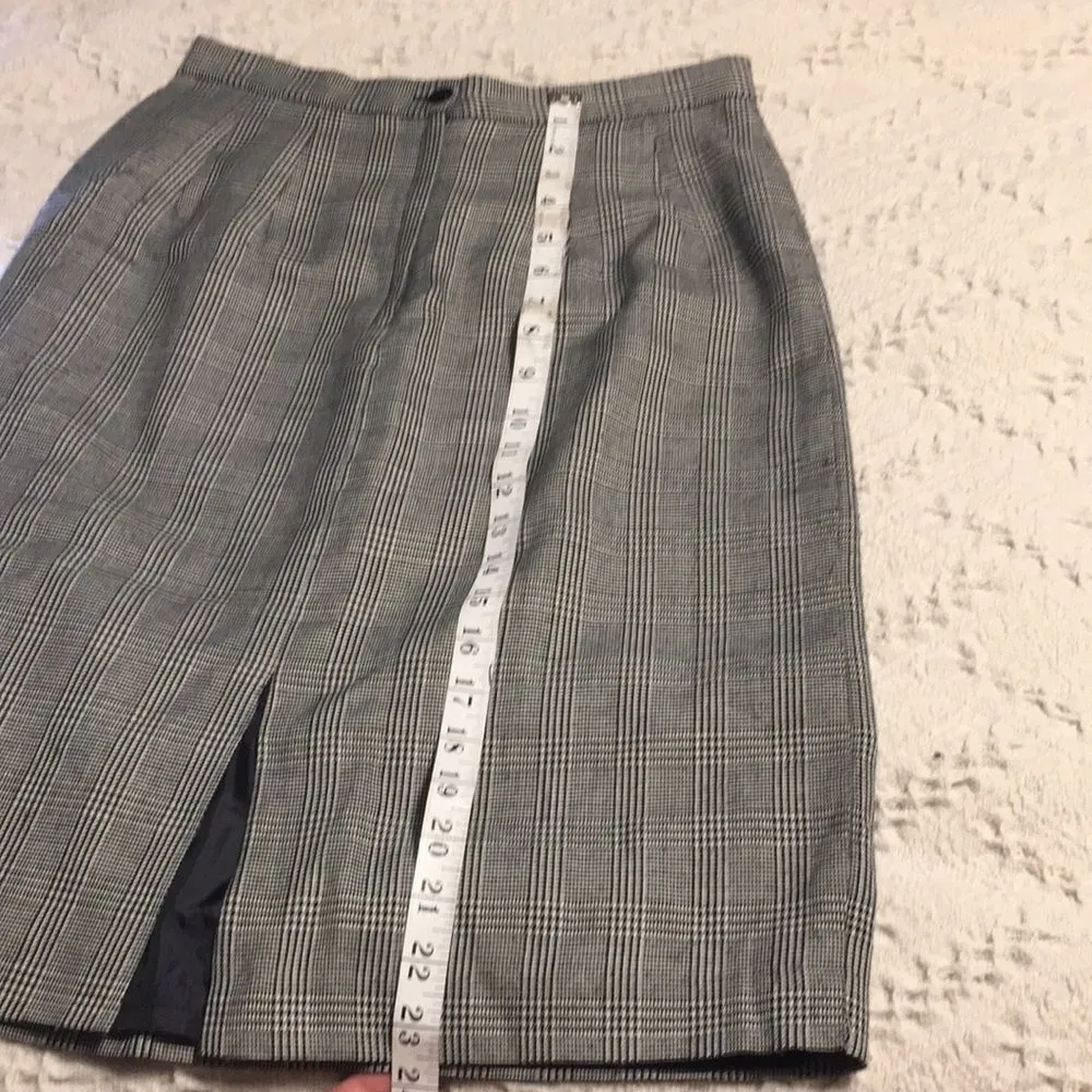 Snug Harbor Houndstooth Checkered Pencil Skirt Size 8 Black - Image 11