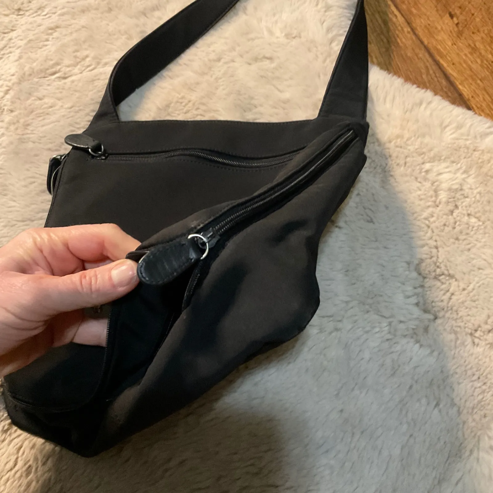 Hobo International Black Crossbody Shoulder Bag Travel Nylon - Image 8