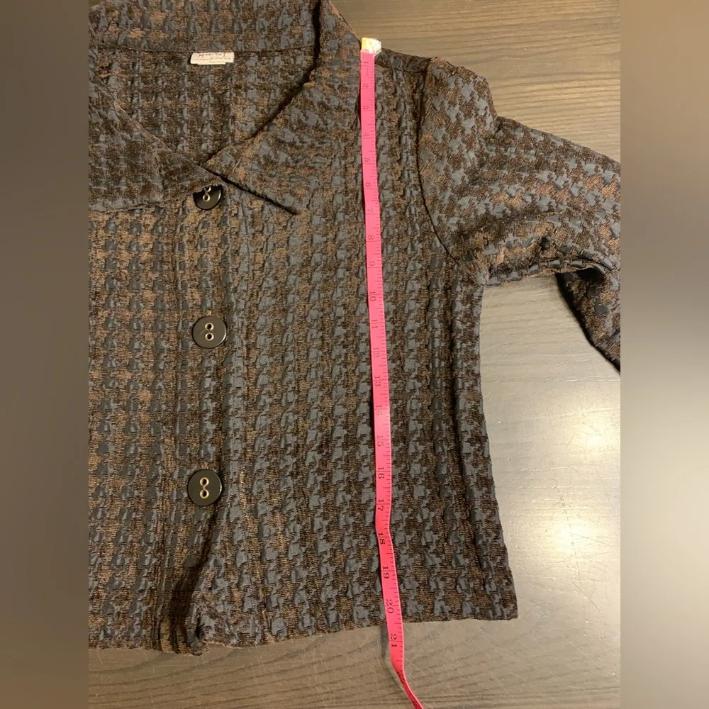 Habitat Jacket‎ Womens Small Textured Artsy Buttons Collar Lagenlook Made in USA - Image 9