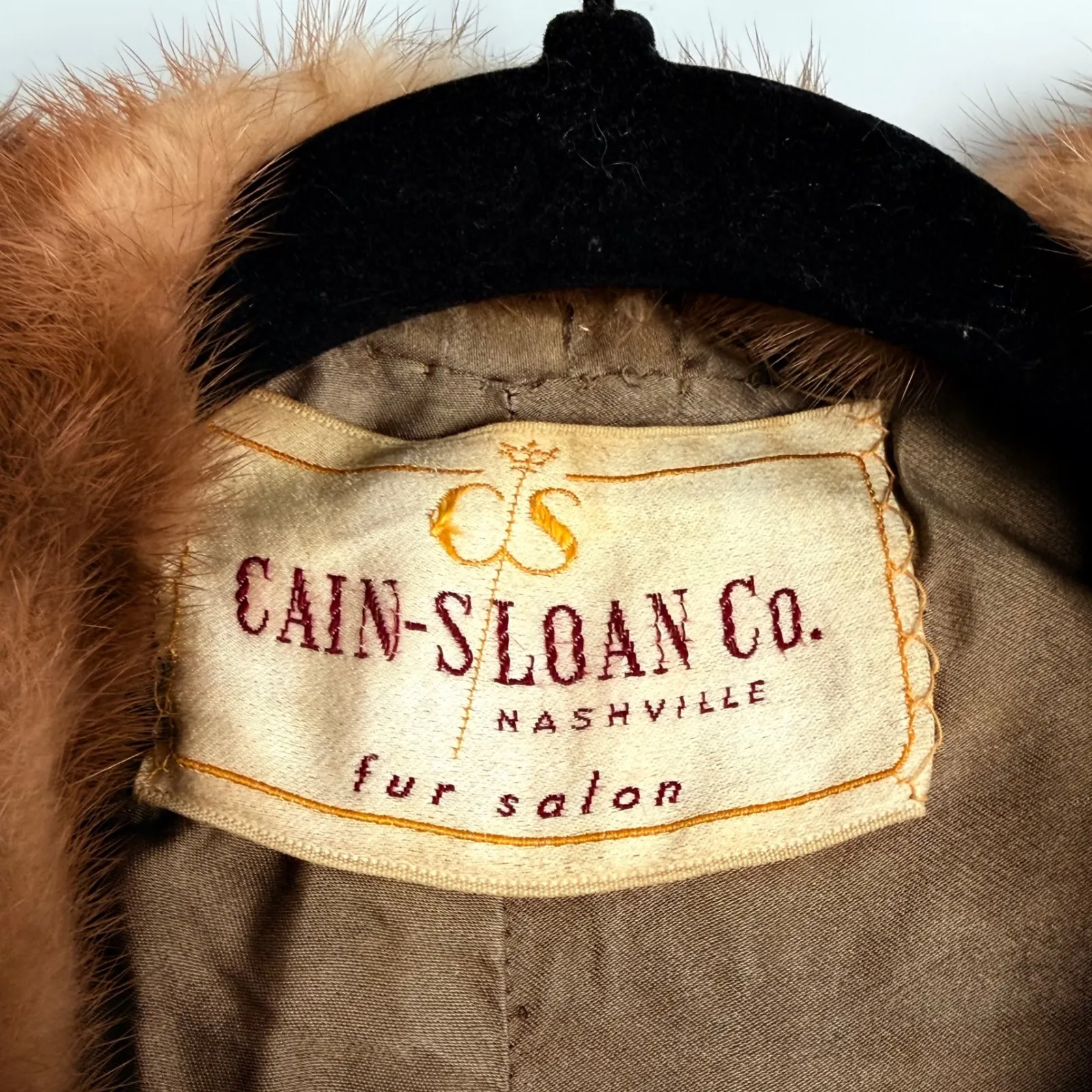 Vintage Cain Sloan Nashville Custom Mink Mobwife Old Hollywood Glamour Caplet Tan Size undefined - Image 5