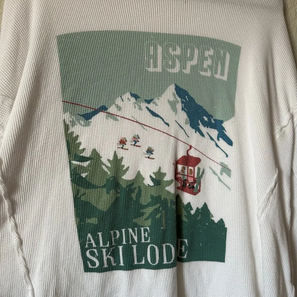 Show Me Your Mumu Bosco Ski Long Sleeve Top White Green Size Medium - Image 4