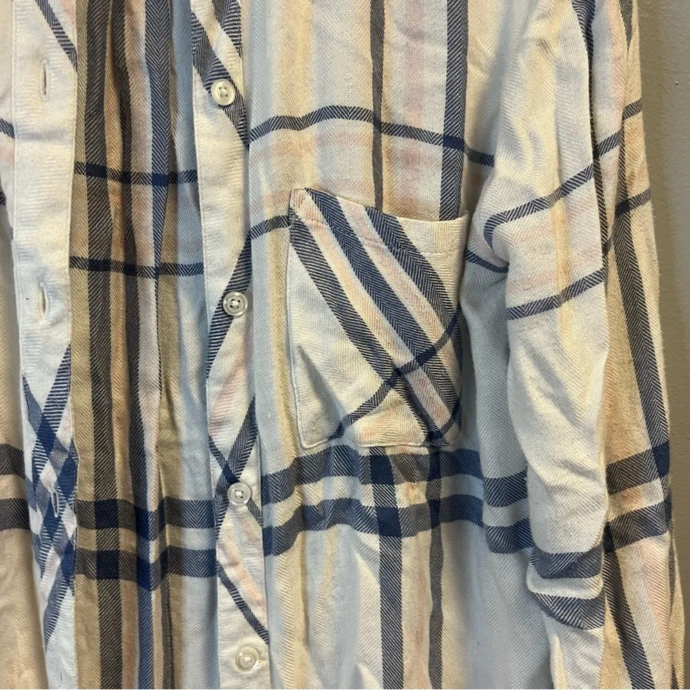 Rails Button Up Hunter Plaid Shirt in Indigo Powder Blush Sz XS GUC - Image 7