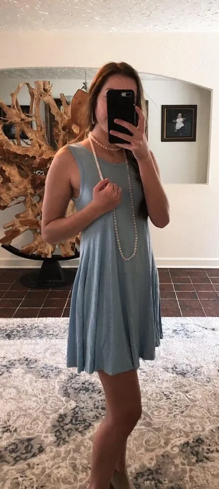 Boutique Light Blue Dress - Image 4
