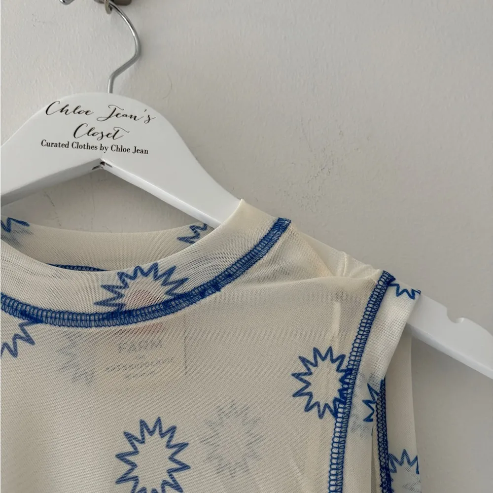 FARM RIO Graphic Mesh Midi Dress XS - Image 11