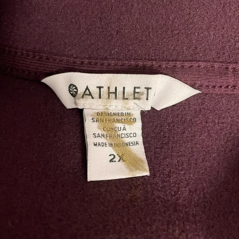 Athleta Womens Maroon Cozy Sherpa Snap Sweatshirt NWT 2X - Image 6