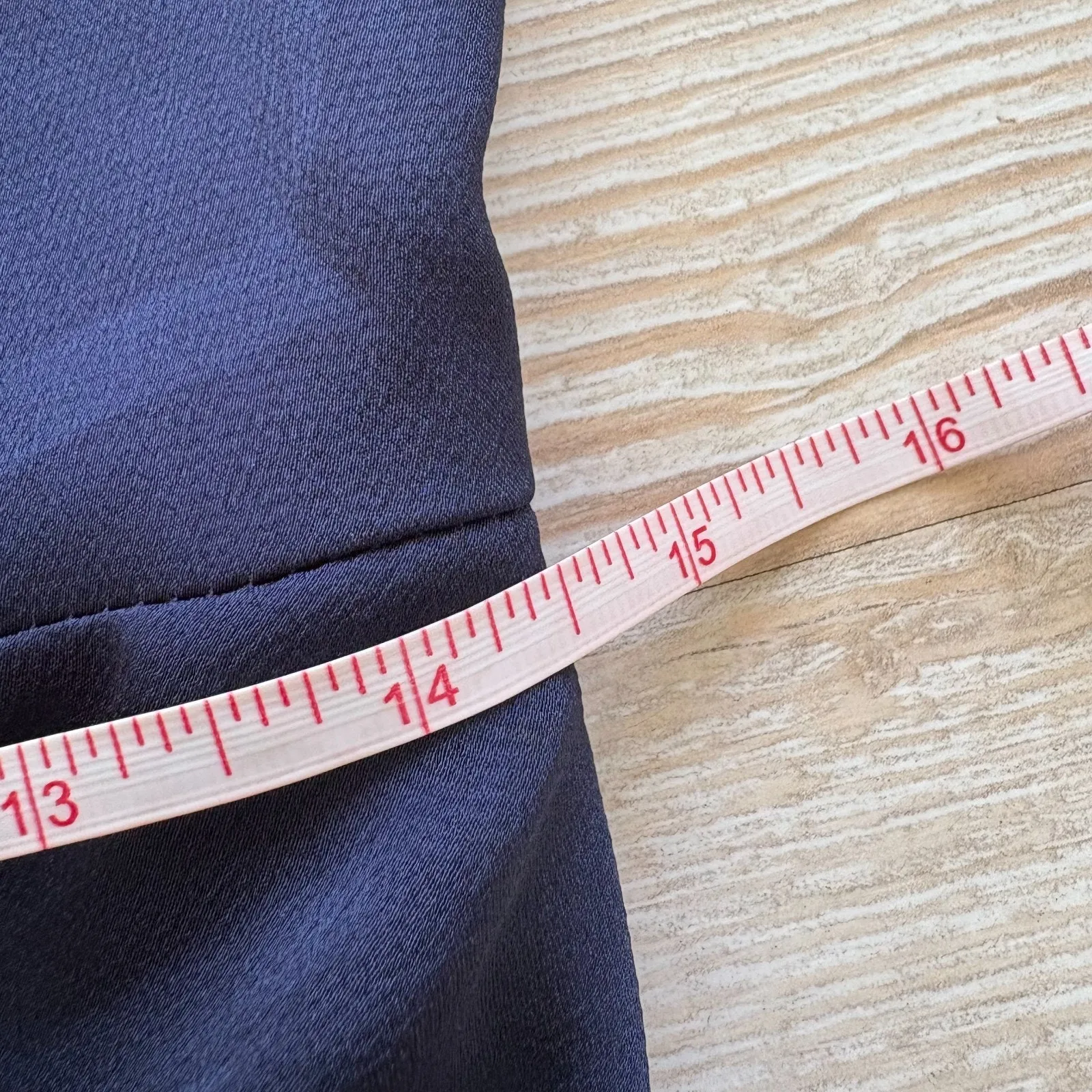 New Park & Fifth Kendal Tie Midi Dress Navy Bubble Satin Medium‎ Blue - Image 8