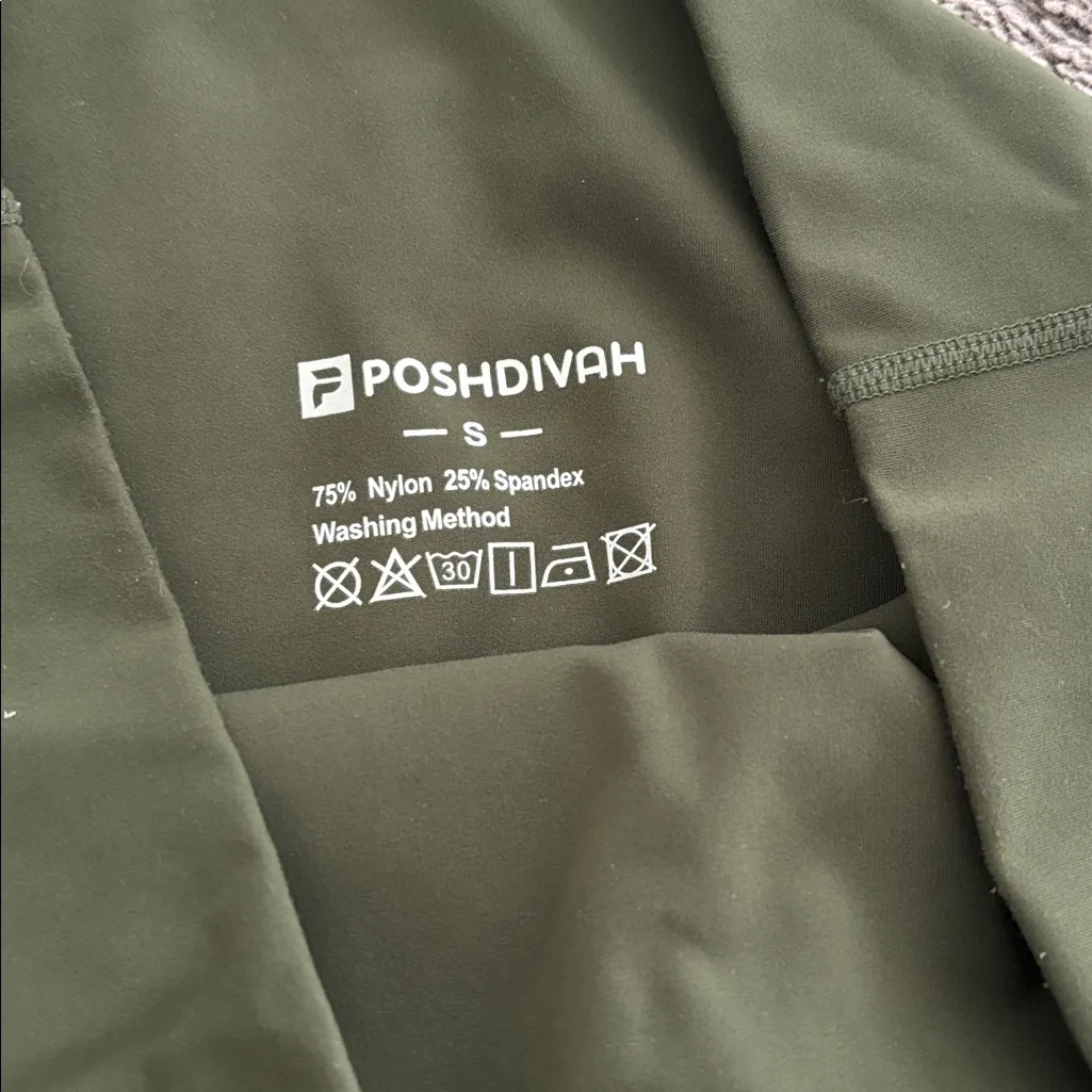 Poshdivah Maternity Over the Bump Leggings Green - Image 2