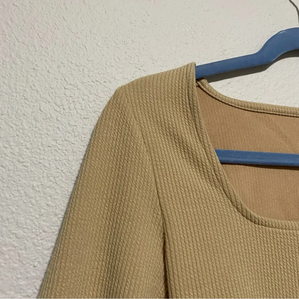 A New Day Tan Long Sleeved Ribbed Bodysuit - Image 6