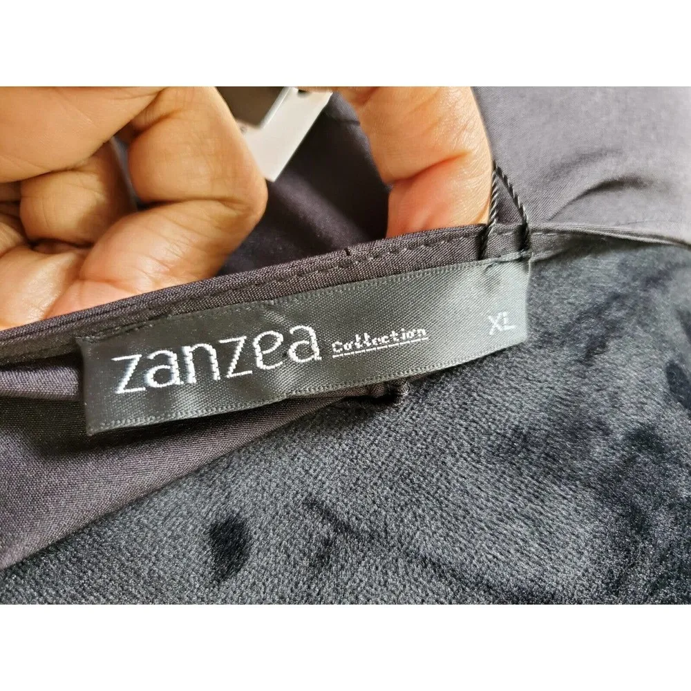 Zanzea Women's Solid Black Polyester Round Neck Long Sleeve Maxi Dress Size XL - Image 8