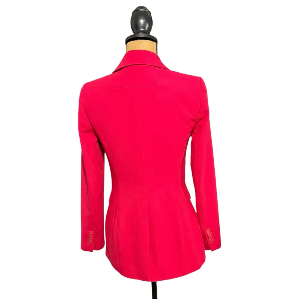 White House Black Market Dark Fuchsia Blazer Womens 00 Barbie Office Siren - Image 2