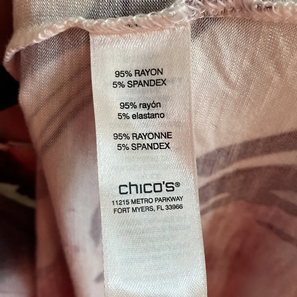 Chicos Size 3 Easywear Chicos Abstract Floral Tunic White Gray Maroon Chico’s XL - Image 7