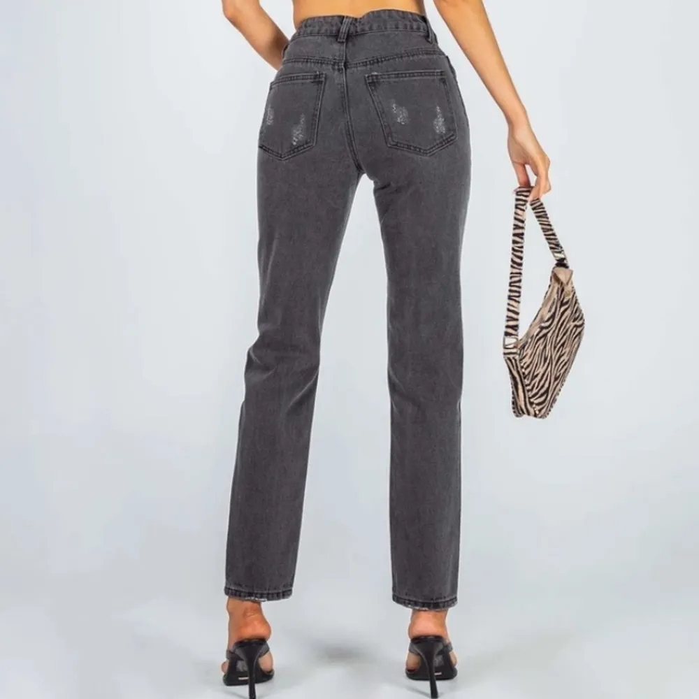 Princess Polly Zaneta washed black ripped skinny jeans size 12 - Image 3