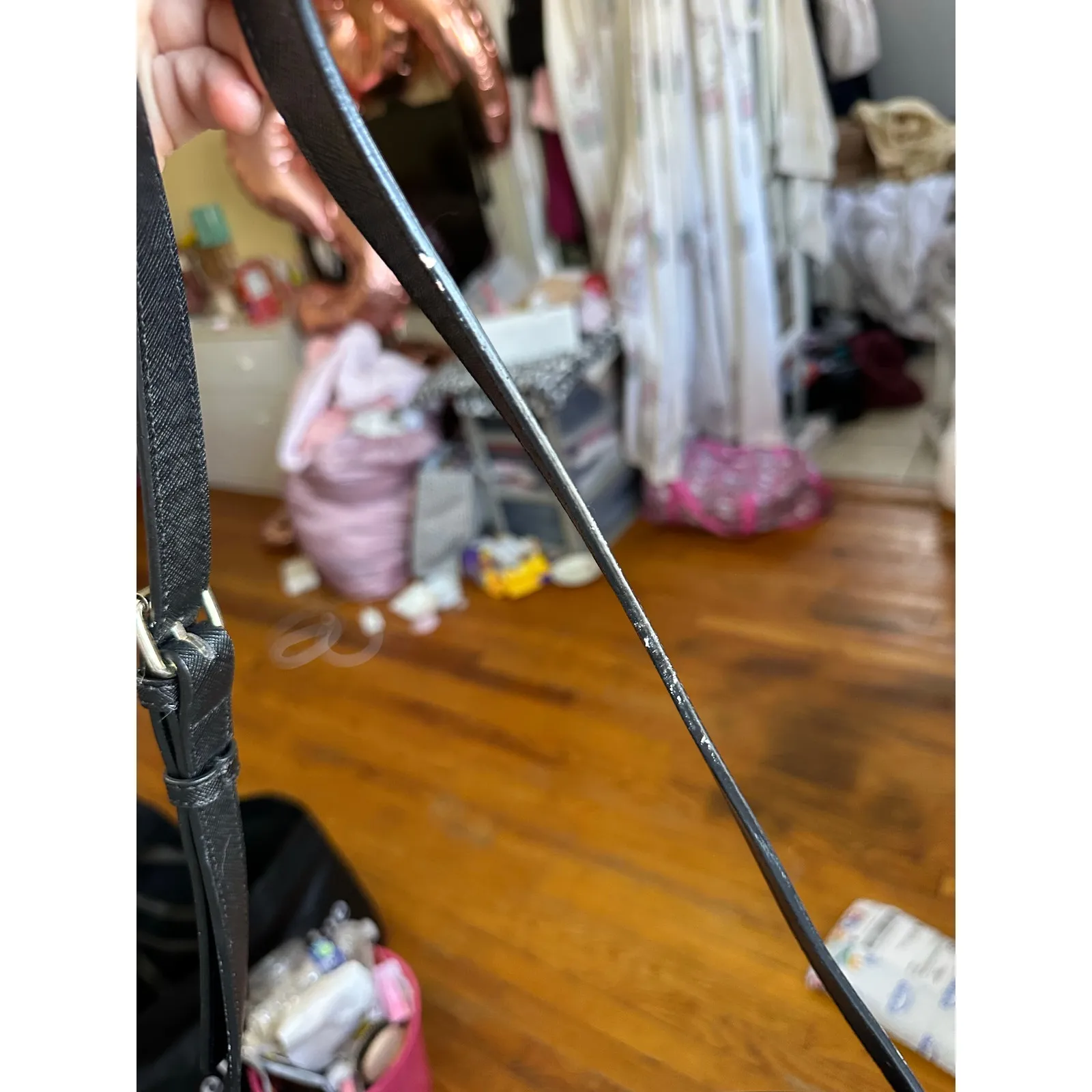 Zara Basic Collection Crossbody Purse Black Faux Leather - Image 10