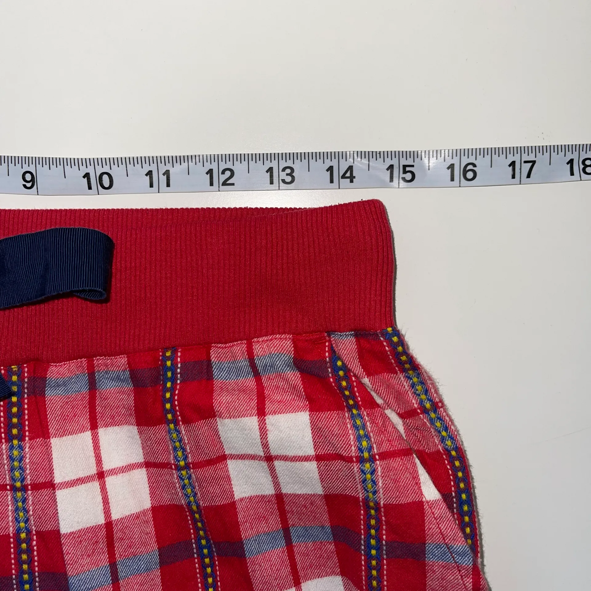 Red White & Navy Blue Plaid Drawstring Jogger Pajama Pants - Image 7
