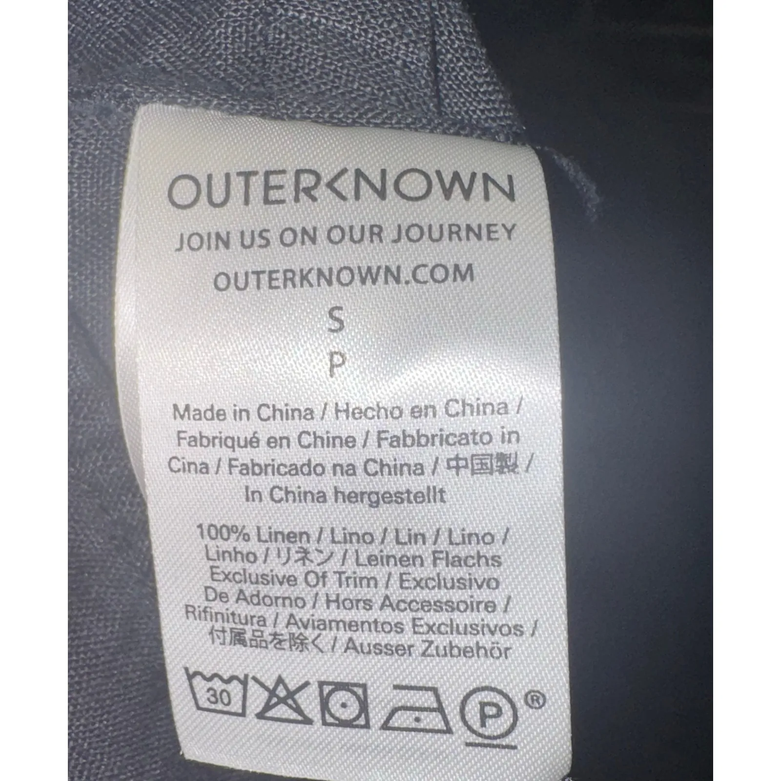 NWT Outerknown Eclipse Linen Cropped Tank Top Womens Small Button Down Old Money Black - Image 7