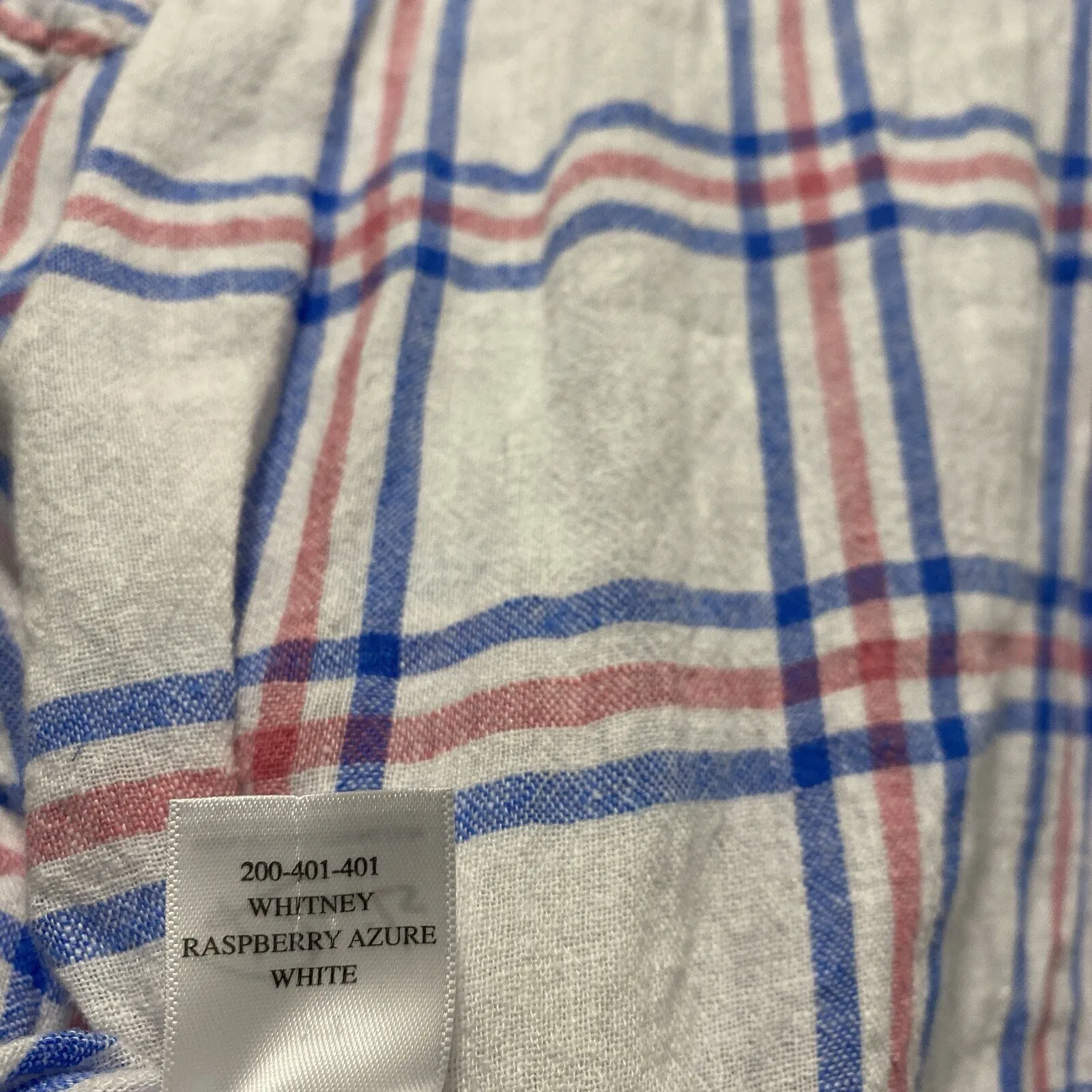 Rails Button Down Shirt Small White Pink Plaid Linen Blend Collared Pocket - Image 9