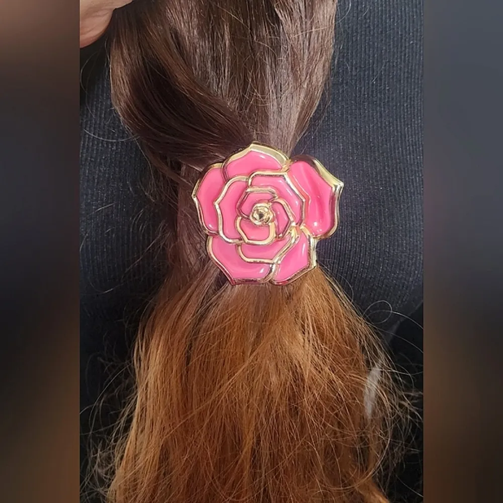 Set of 2 Pink Rose Flower Hair Claw Clips New - Image 7