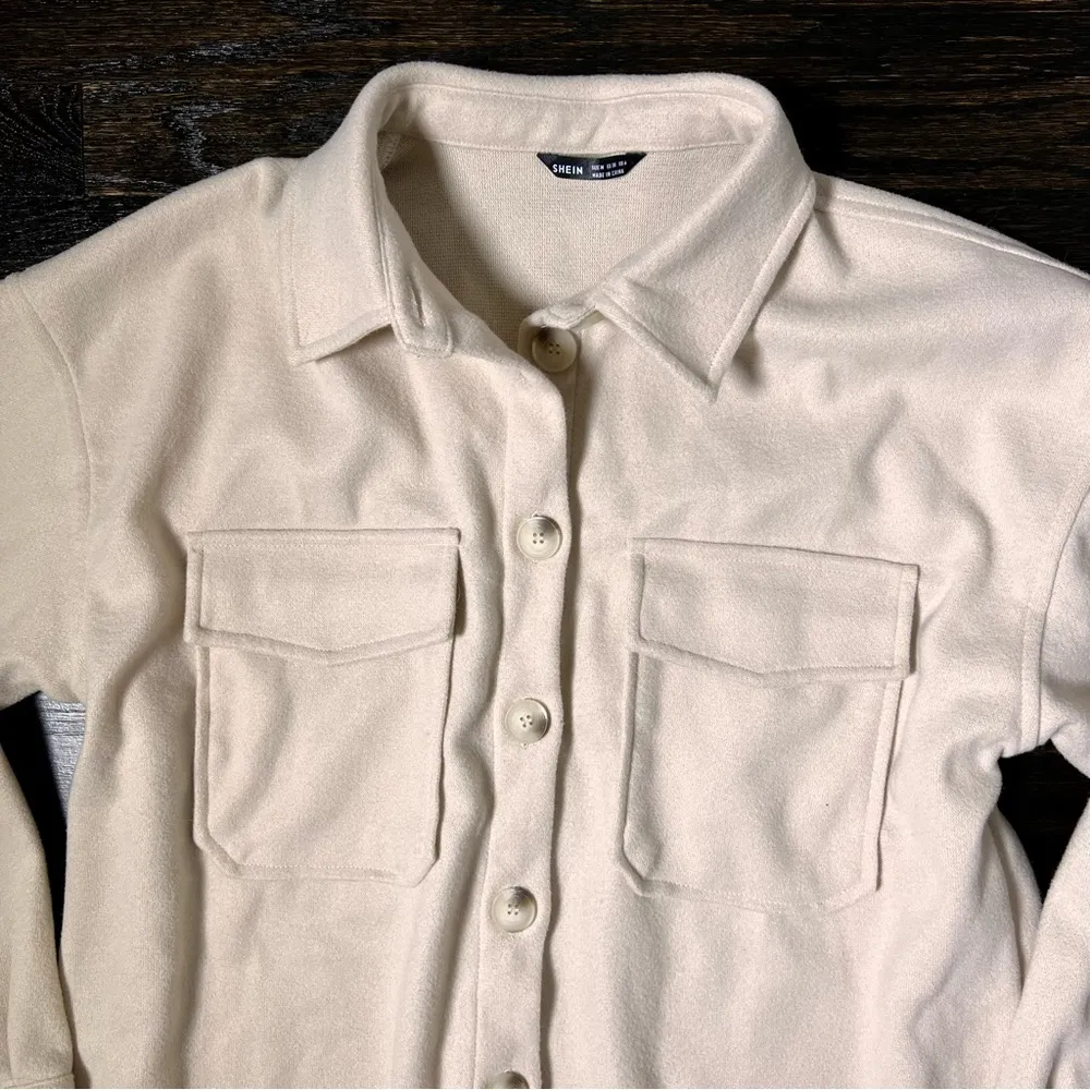Shein Light Beige Button Up Shacket - Image 2