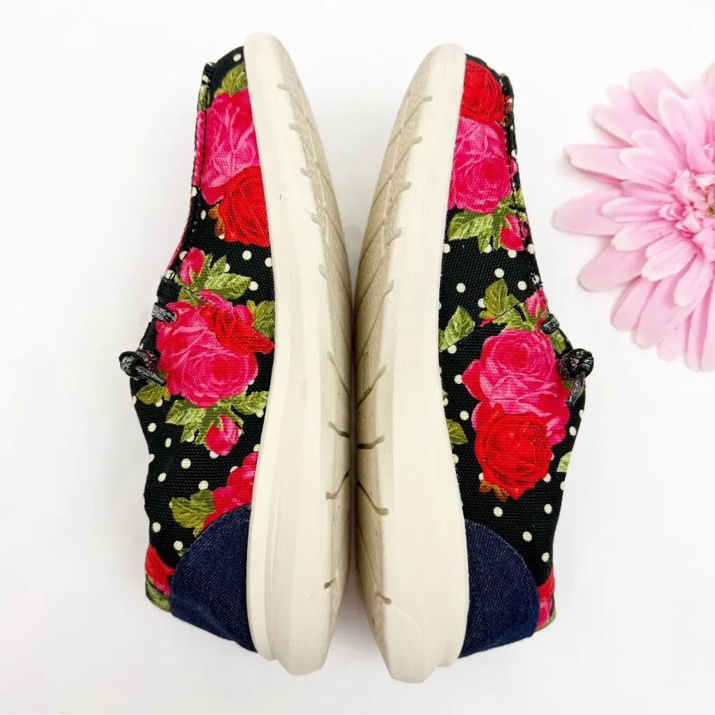 Ariat X Rodeo Quincy Punchy Polka Dot Hilo Shoes Floral Rose Print Slip On - Image 8