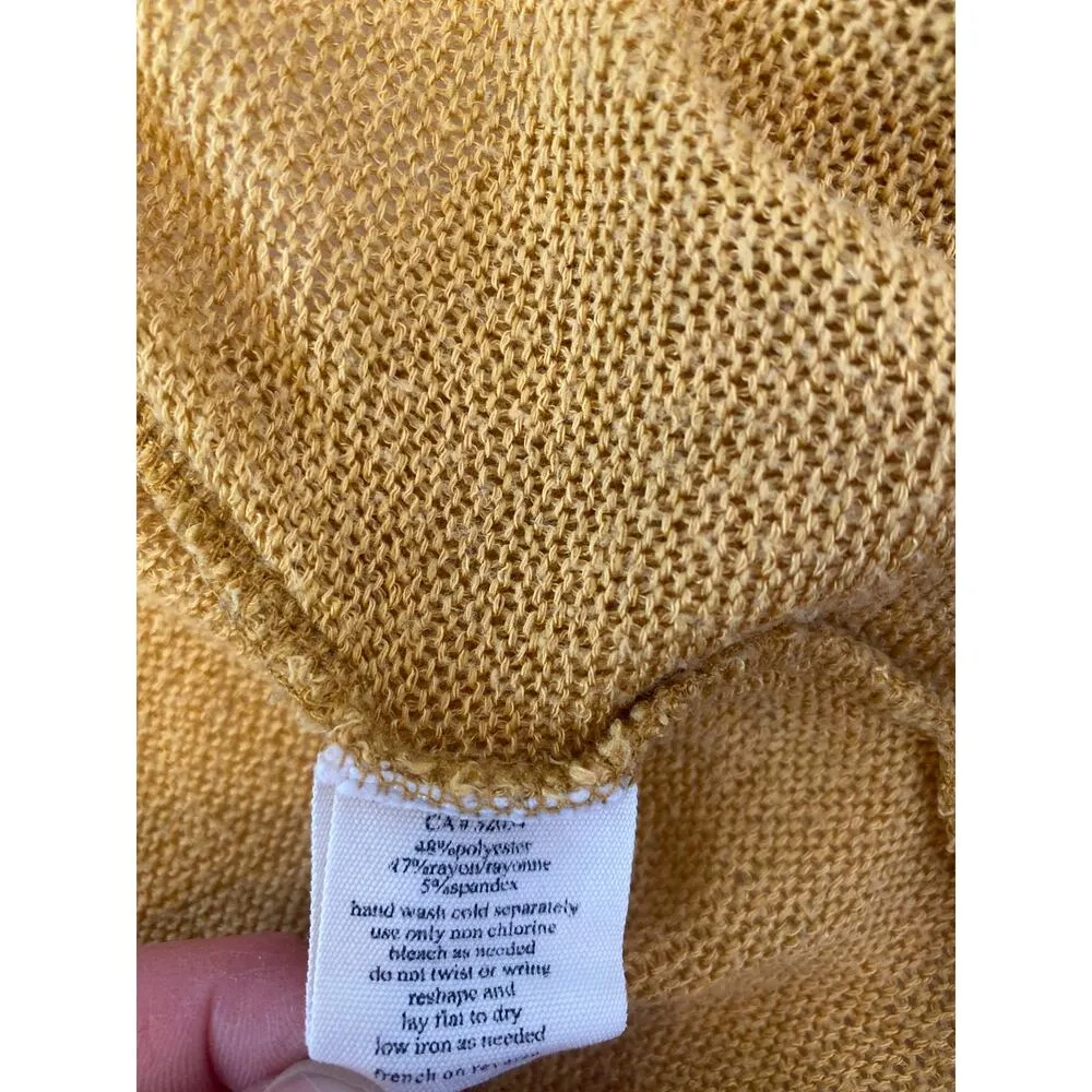 Pins and Needles Honey Mustard Golden Yellow Open Front Cardigan Sz M Light - Image 8