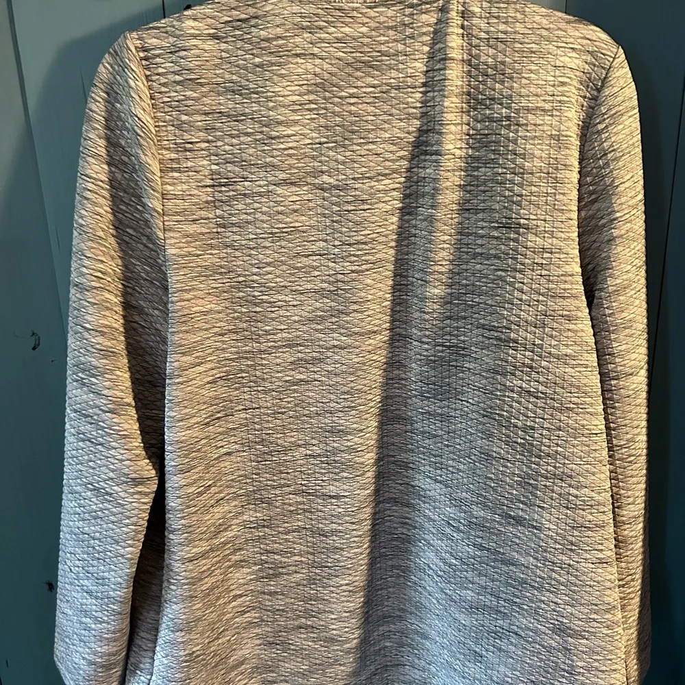 Talbots Heather Gray/Black Lined Open Cardigan | Women’s Size Large - Image 4