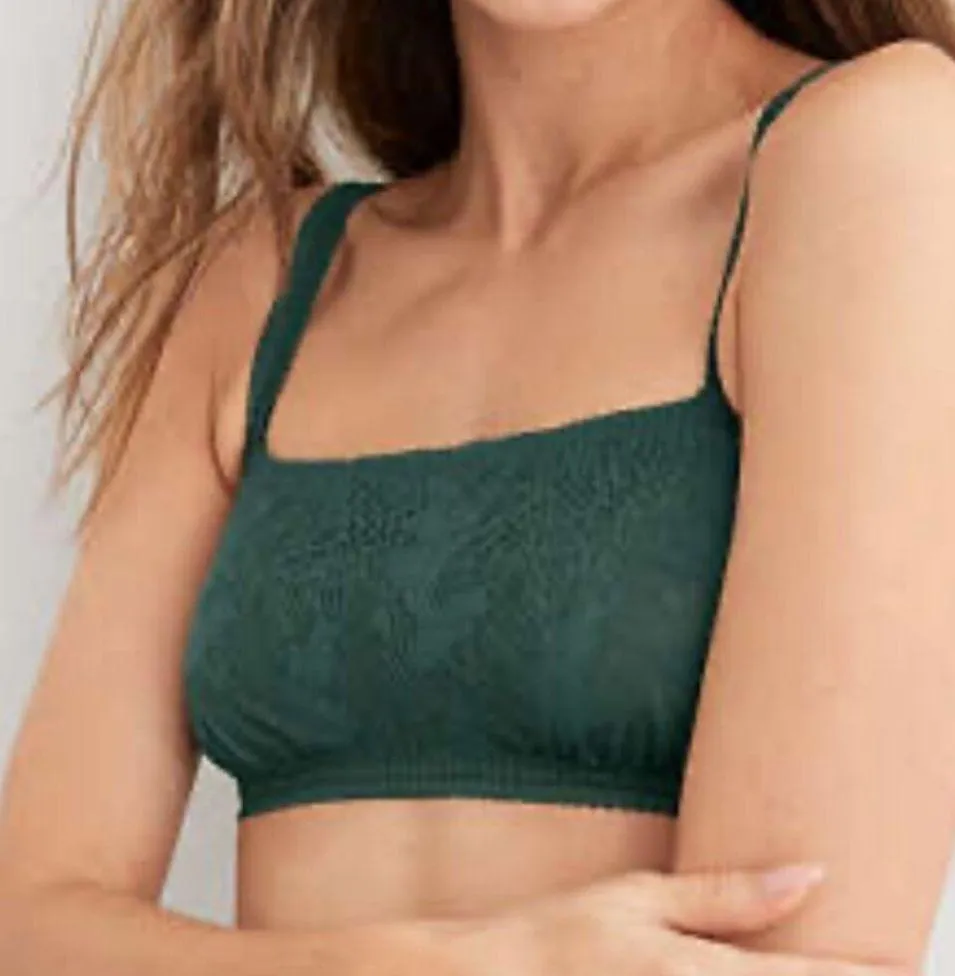 NWT Aerie Coral Lace Bandeau Bralette in Green - Size: Small - Image 7