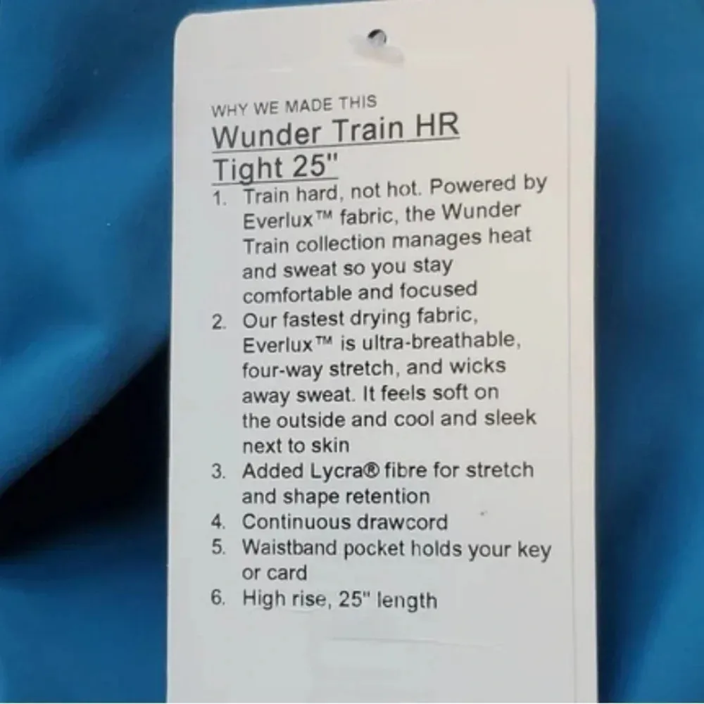 Lululemon Wunder Train High Rise Tight 25” Leggings Turquoise Athletic Size 18 - Image 10