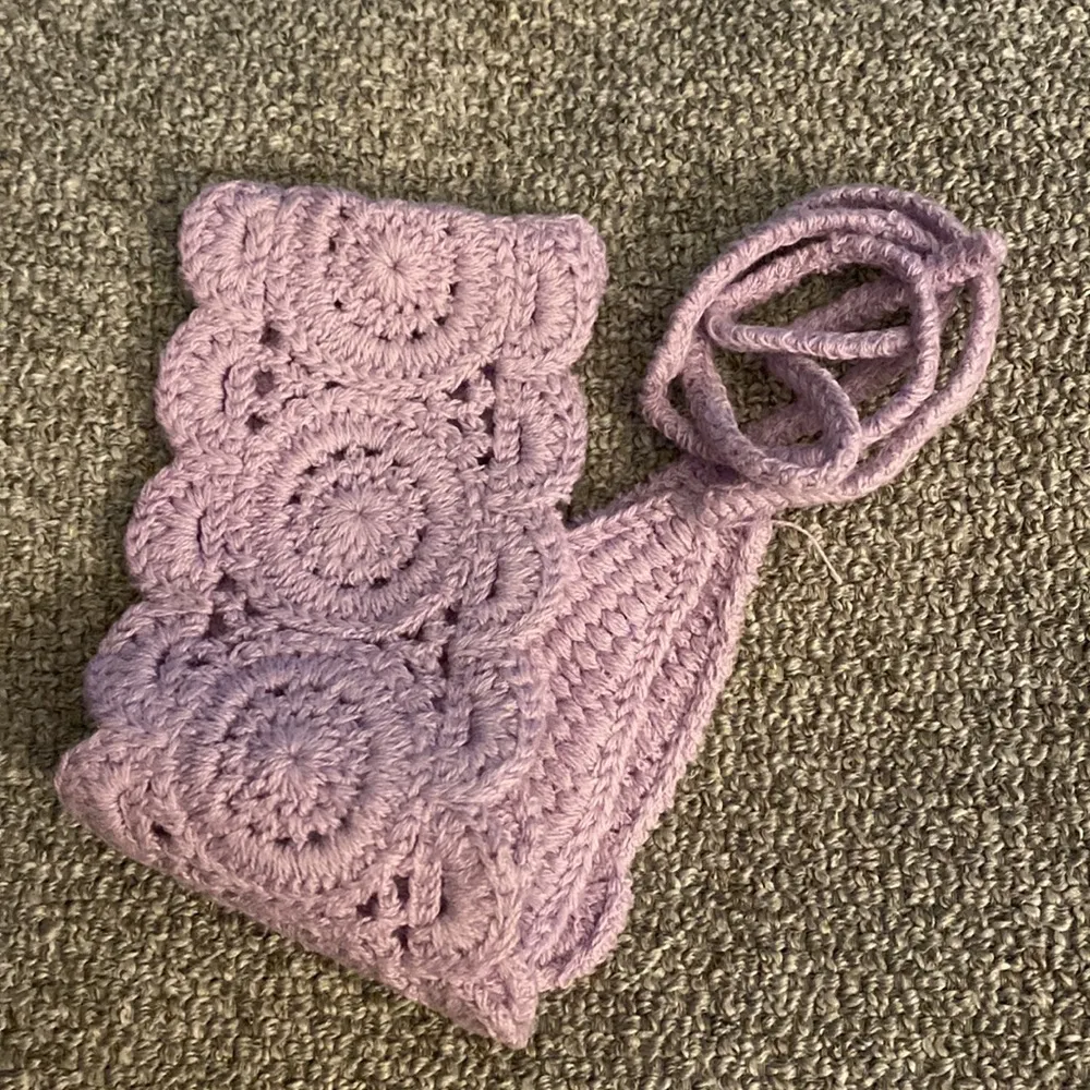 Solid Color Crochet Head Band #110 Purple - Image 2