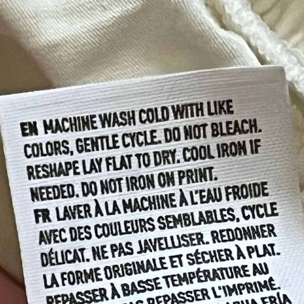 American Eagle Embroidered Tube Tank Top Size S Off The Shoulder White Navy - Image 6