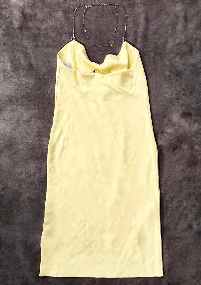 Bottega Veneta Chain Halter Midi Dress SS24 NWT Size L - Image 8