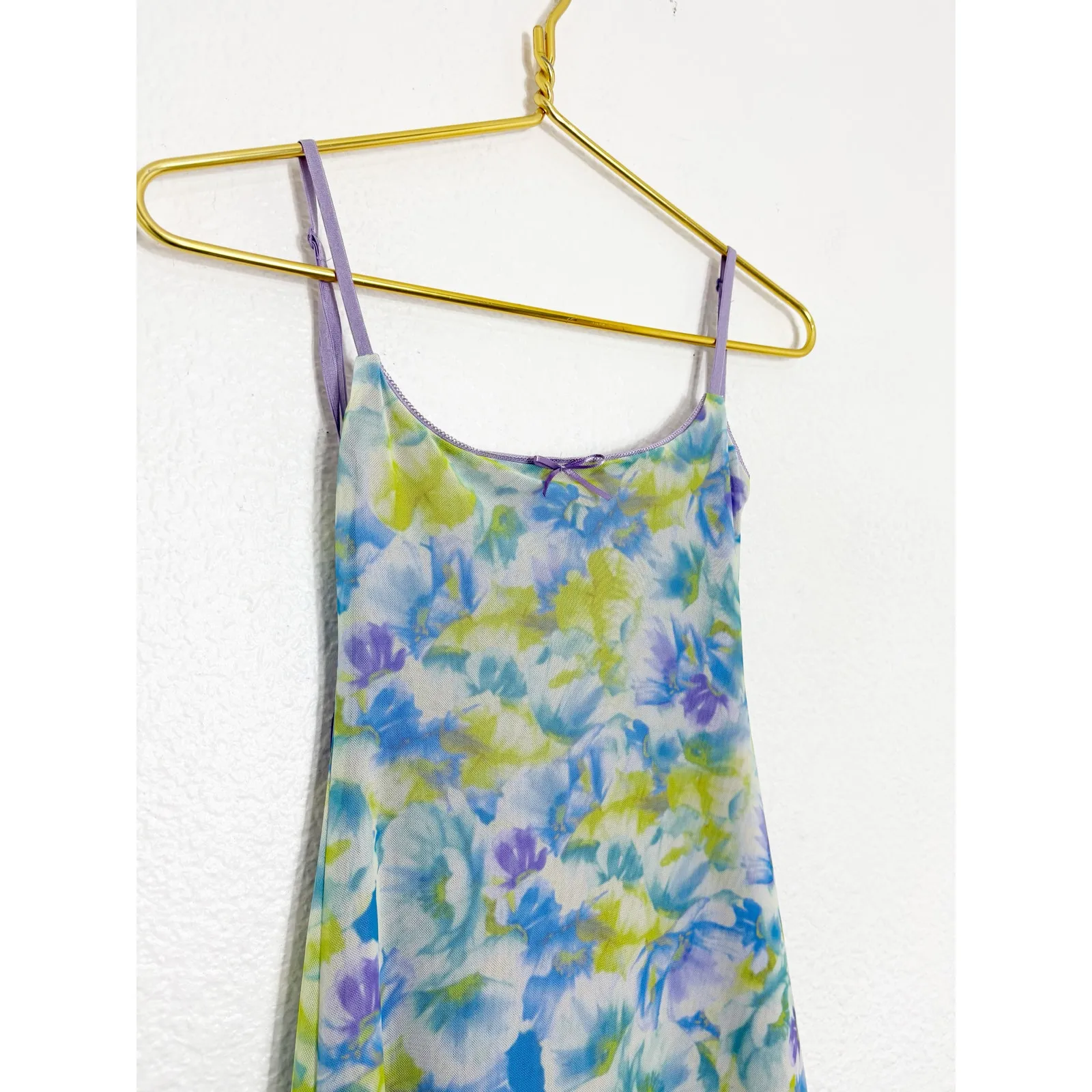 Zara Printed Tulle Maxi Dress Size Small Bow Mix Colors Low Back Mesh 5039/265 - Image 8