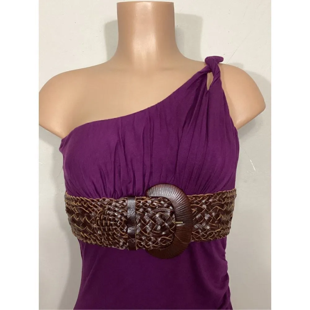 New. SKY purple Grecian style dress with leather. Medium - Image 3