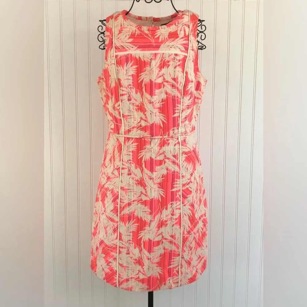 J. Crew Neon Sun-faded Tropical Sheath Dress in Pink Palm Floral - Image 2
