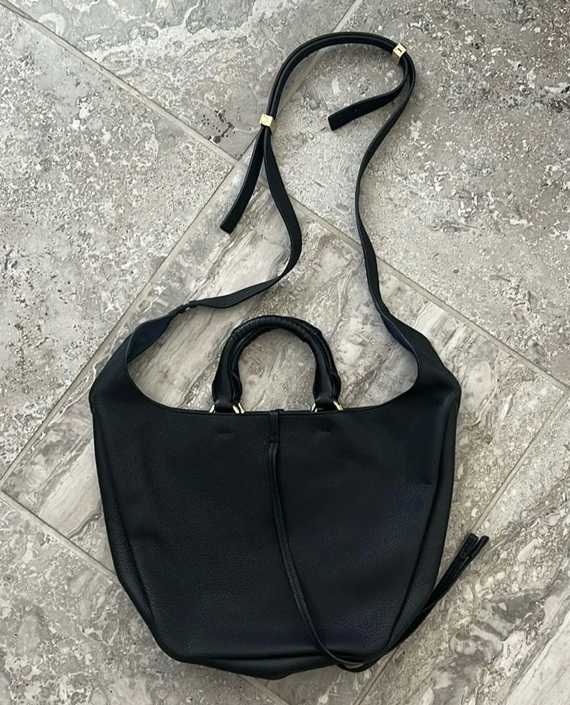 Chloé Deia Medium Hobo Bag in Grained Calf Skin Black, EXCELLENT! Retail $2850 - Image 8