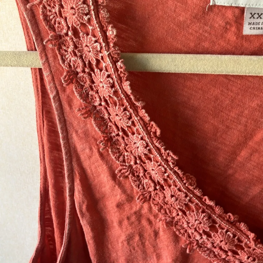 FINAL MARKDOWN Knox Rose Women's Sleeveless Lace accented Top xxl - Image 2