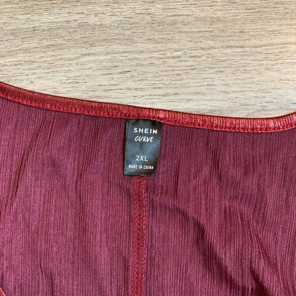 Shein Curve Metallic Red Bodysuit Size 2XL NWOT - Image 2