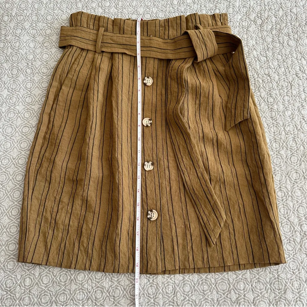 New! H&M High Waist Paper-bag Pinstriped Woven Skirt Size 4 - Image 6