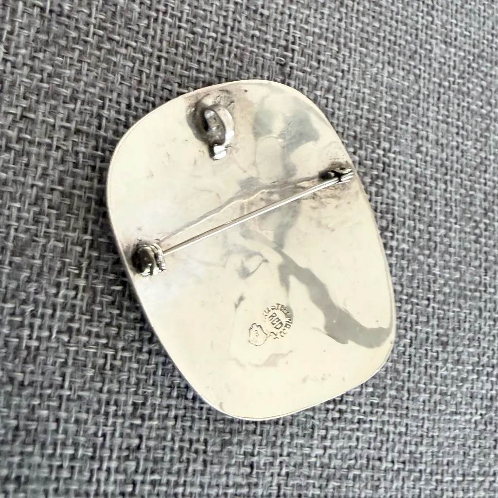 VTG Taxco Mexico Sterling Silver Pendant or Pin 20 Grams Abalone Inlay STUNNING - Image 5