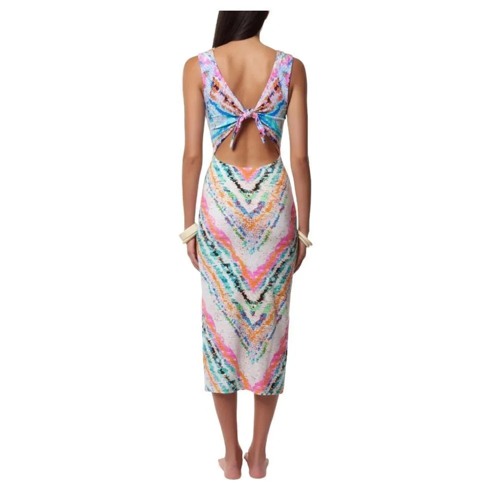 Mara Hoffman Rainbow Beachy Tie Back Midi Dress Size Small - Image 4
