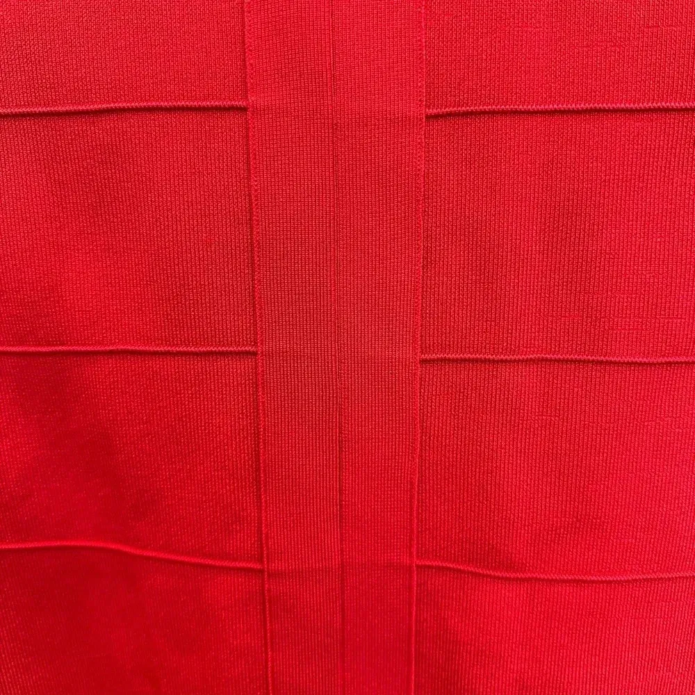 Express Y2K Red Bondage Bodycon Fitted Sheath Dress Size Large L Holiday Party - Image 7