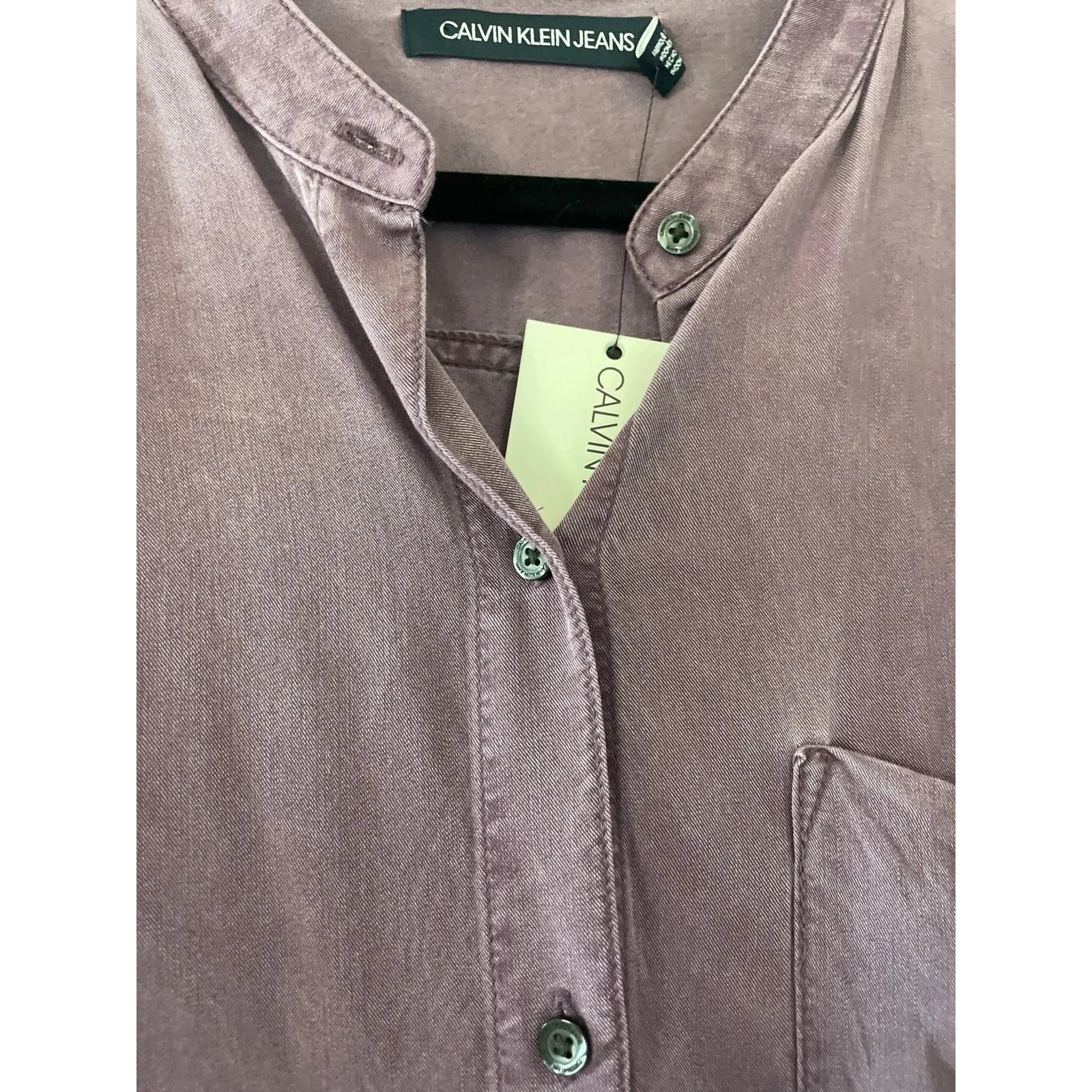 Calvin Klein‎ Women's Plum Purple Button Front Blouse Shirt - Image 4