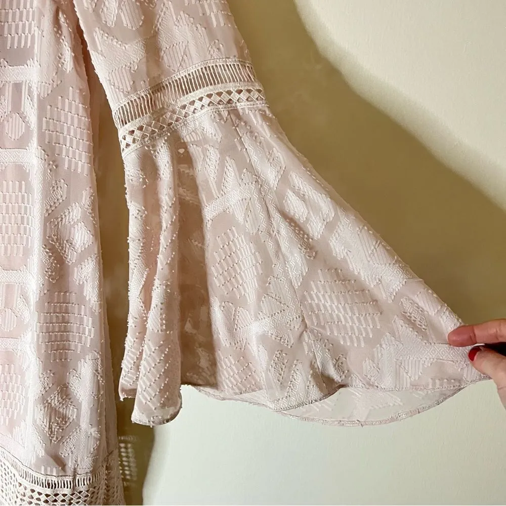 Anthropologie Women’s Floreat Esme‎ Tassel Tunic Dress Light Pink Lace Size 6 - Image 7