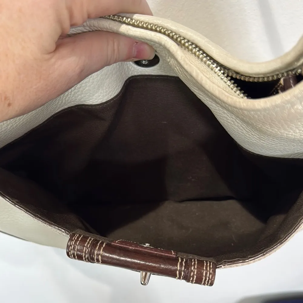 Coach Cream Brown Leather Adjustable Shoulder Bag K0959-F13956 Hang Tag - Image 4