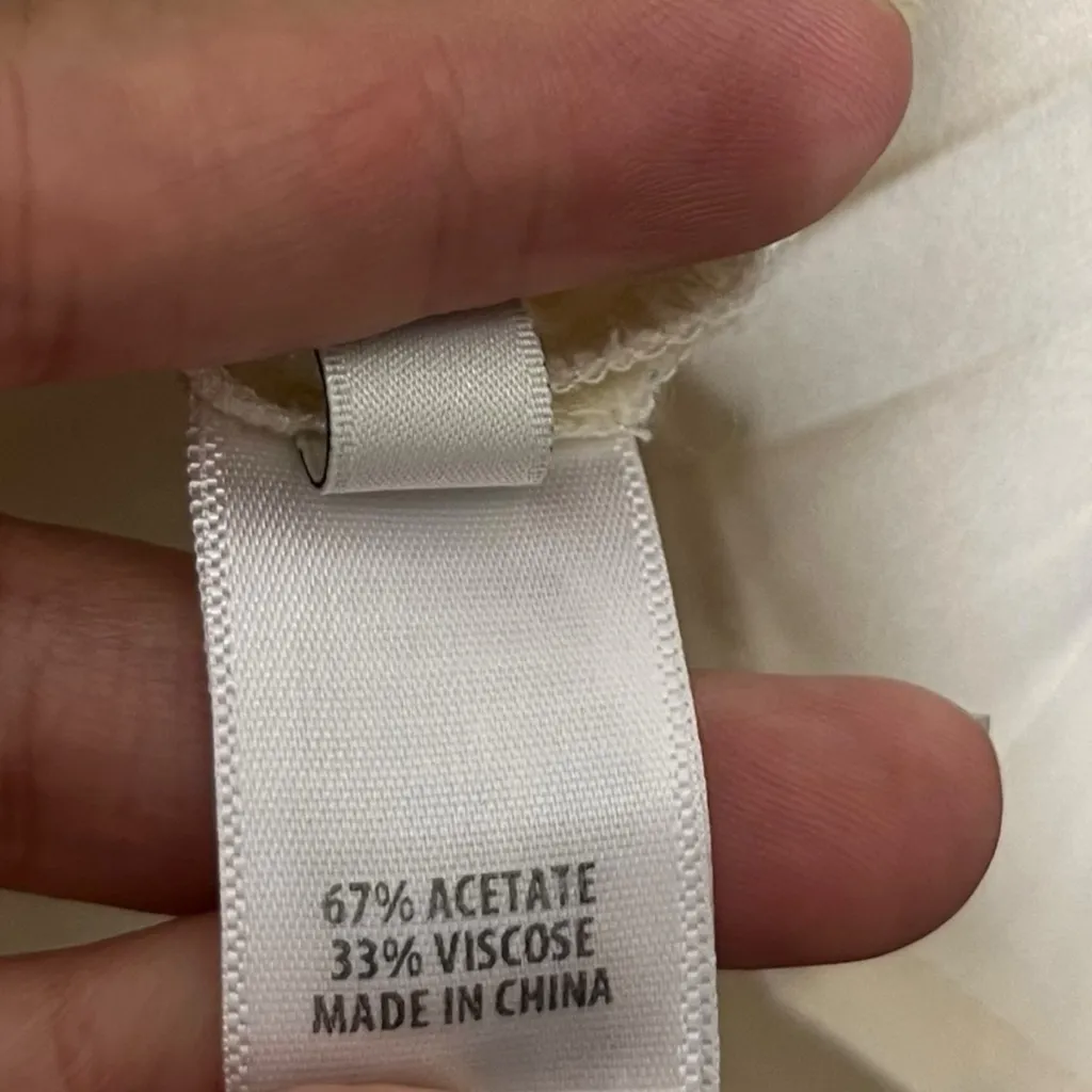 St. John Short Sleeve Tie Waist Midi Dress Women’s Size 8 Ivory Pleated Panel - Image 9