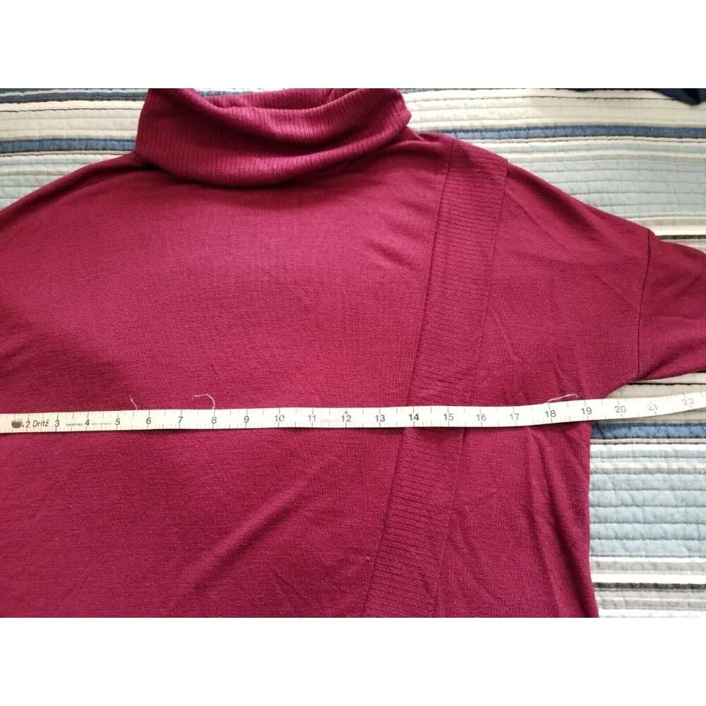 Banana Republic Cowl Neck Long Sleeve Front Drape Mulberry Sweater Top Size XS - Image 7